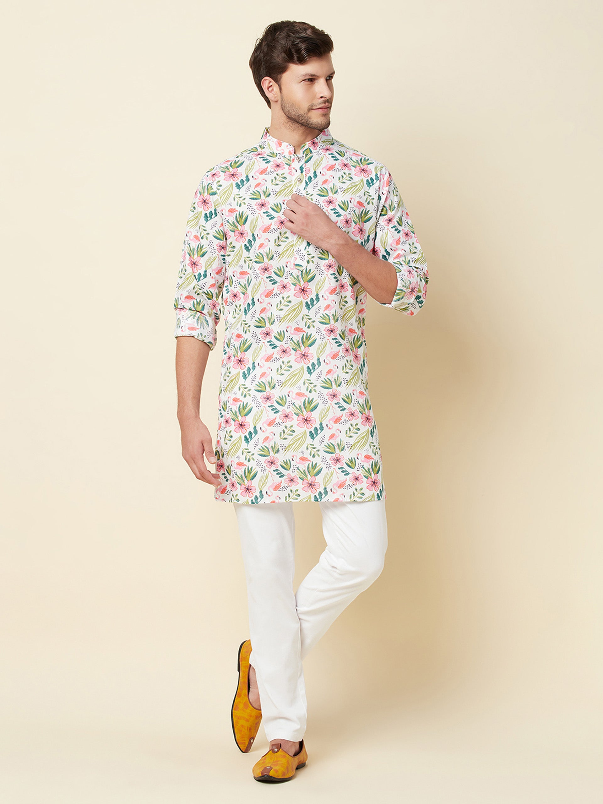 White Print Kurta image 0