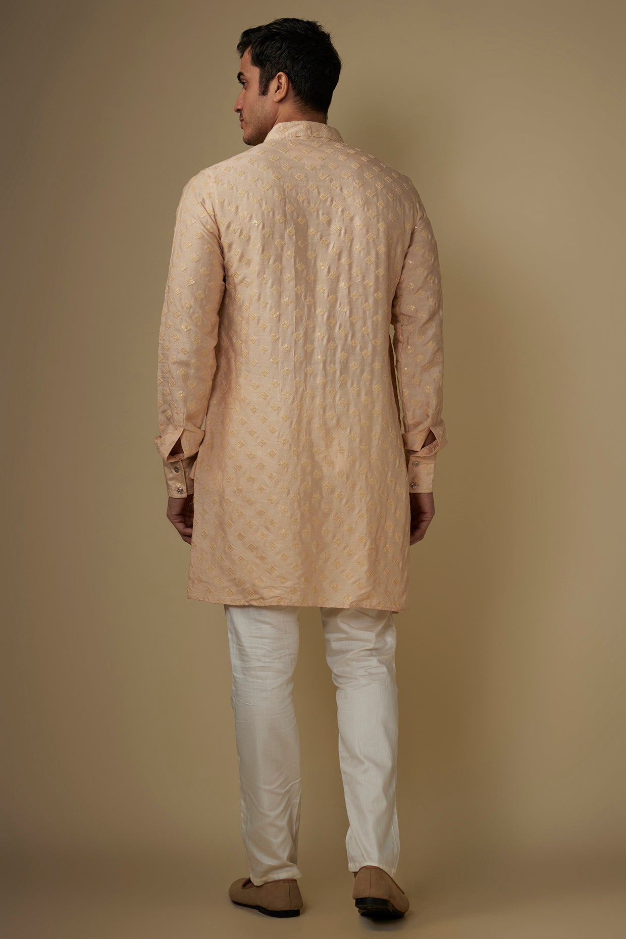 Light Pink Embroidered Kurta Set image 1