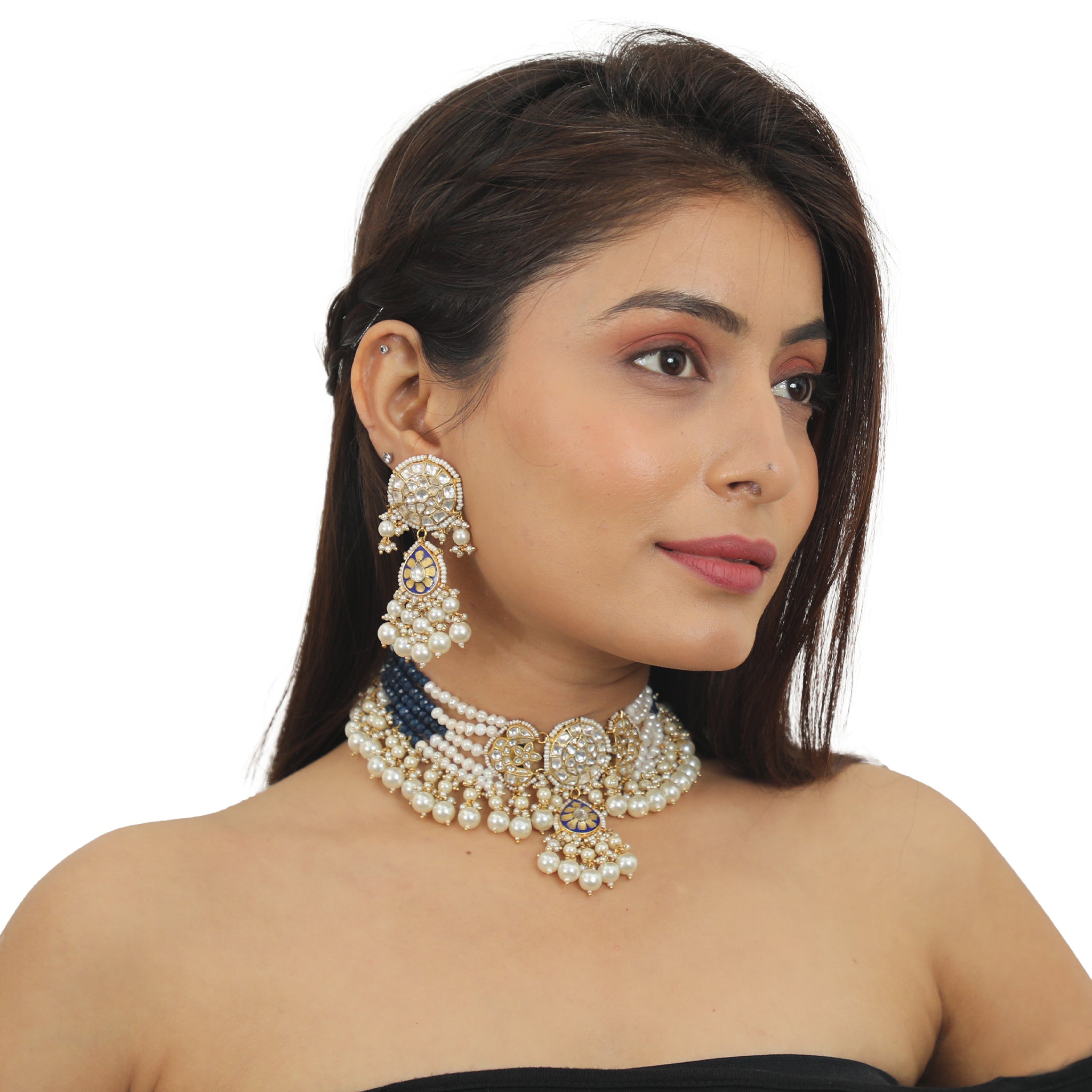 Necklace Set With White Pearls image 4