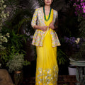 Yellow Indo Western Saree image 0