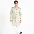 Sage Mint Green Quillted Achkan Set image 0