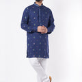 Blue Motif Kurta Set image 0