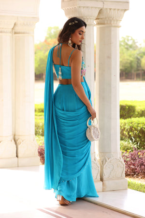Pearl Detail Drape Saree image 10