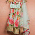 Aqua Floral Mirror Lehenga Set image 0