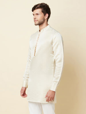 Cream Linen Kurta image 4