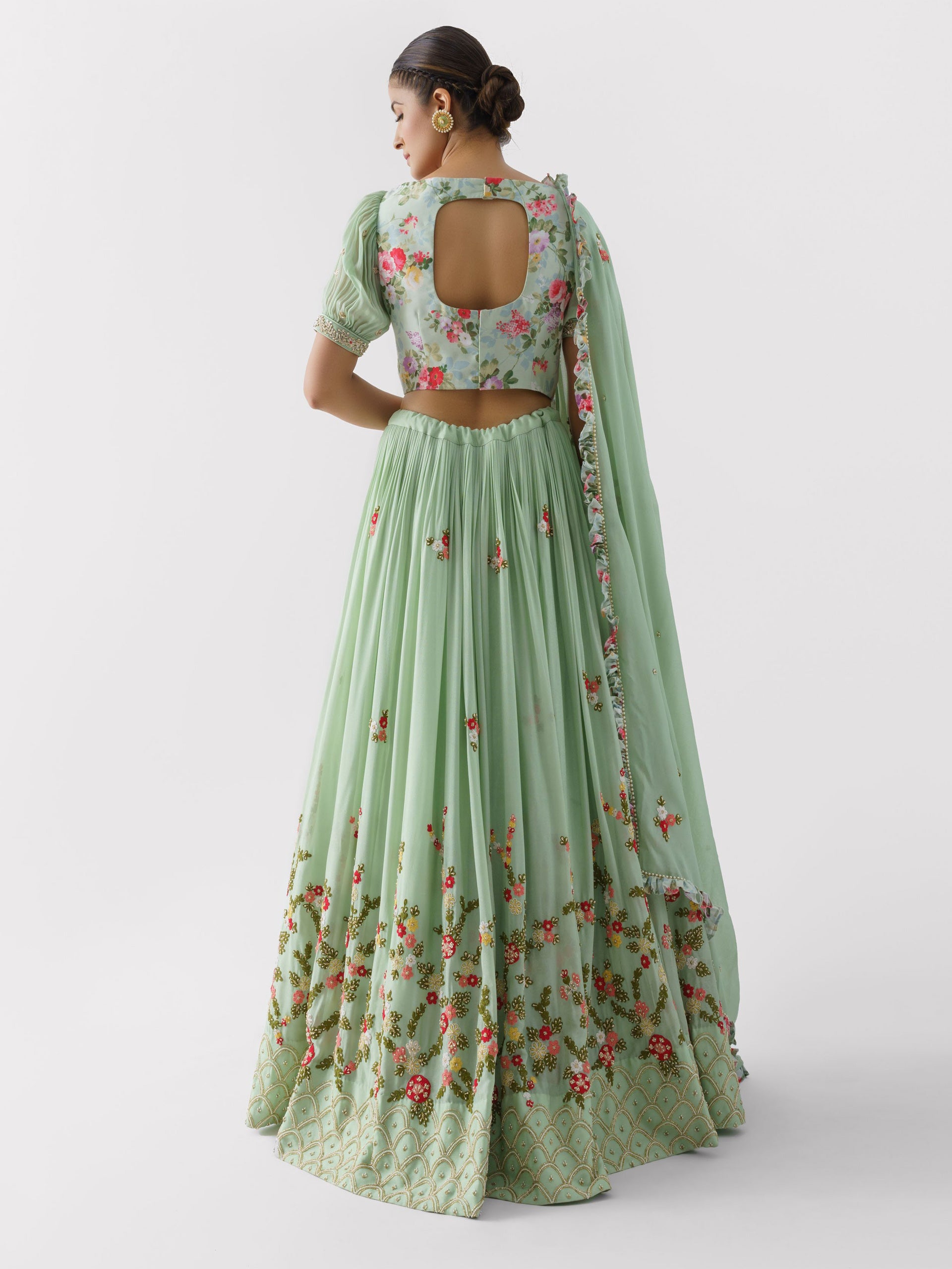 Sea Green Lehenga Set Paired With Dupatta image 1