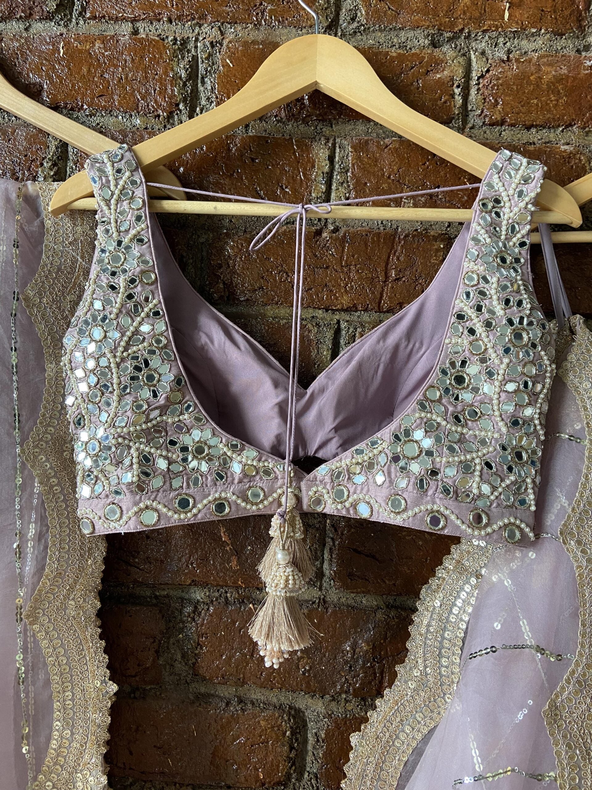 Mirror Work Blouse Lehenga Set image 5