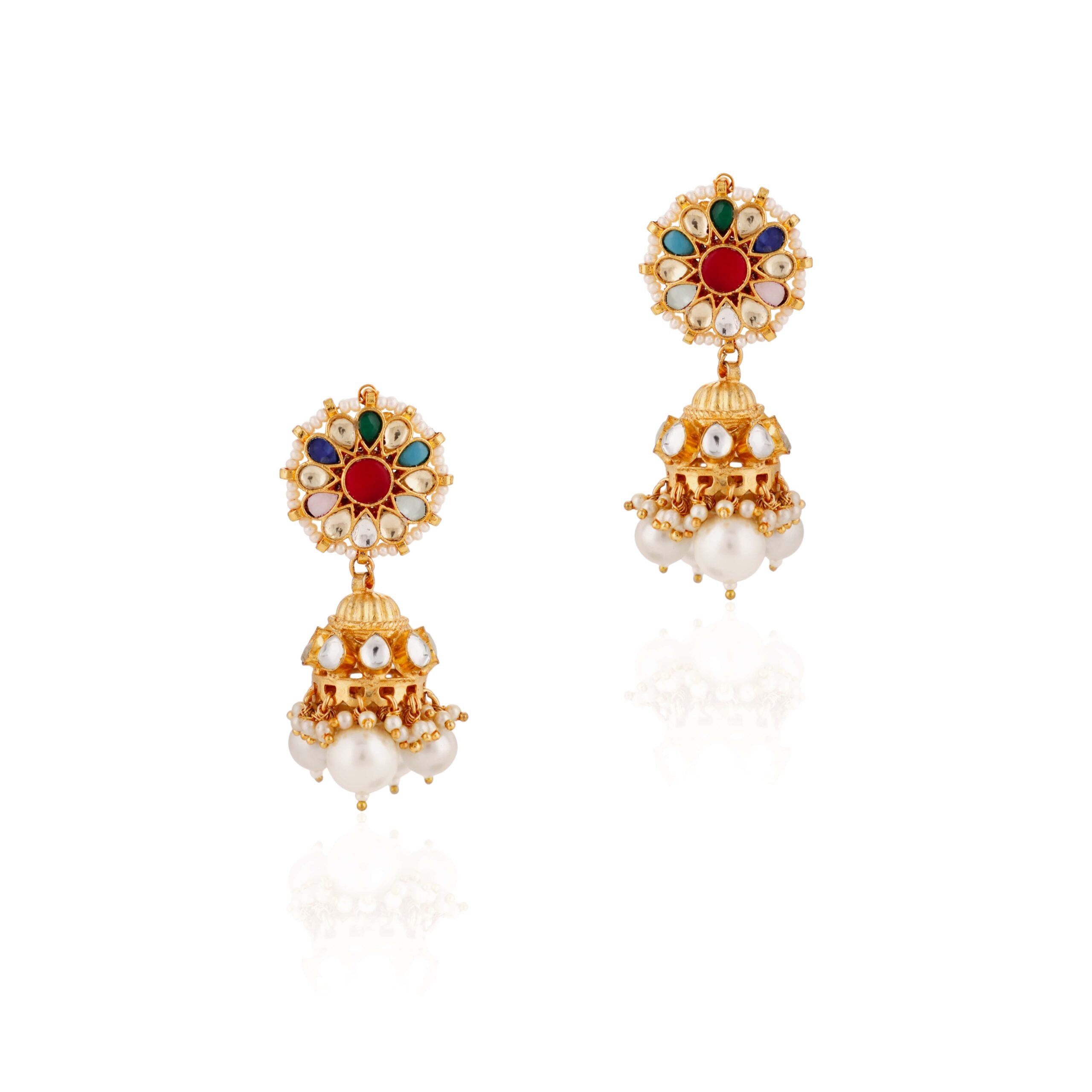 Gold Finish Jadtar Choker Set With Jhumki image 1
