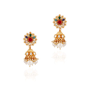 Gold Finish Jadtar Choker Set With Jhumki image 1