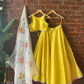 Yellow Lehenga Set with Hand Painted Dupatta image 0