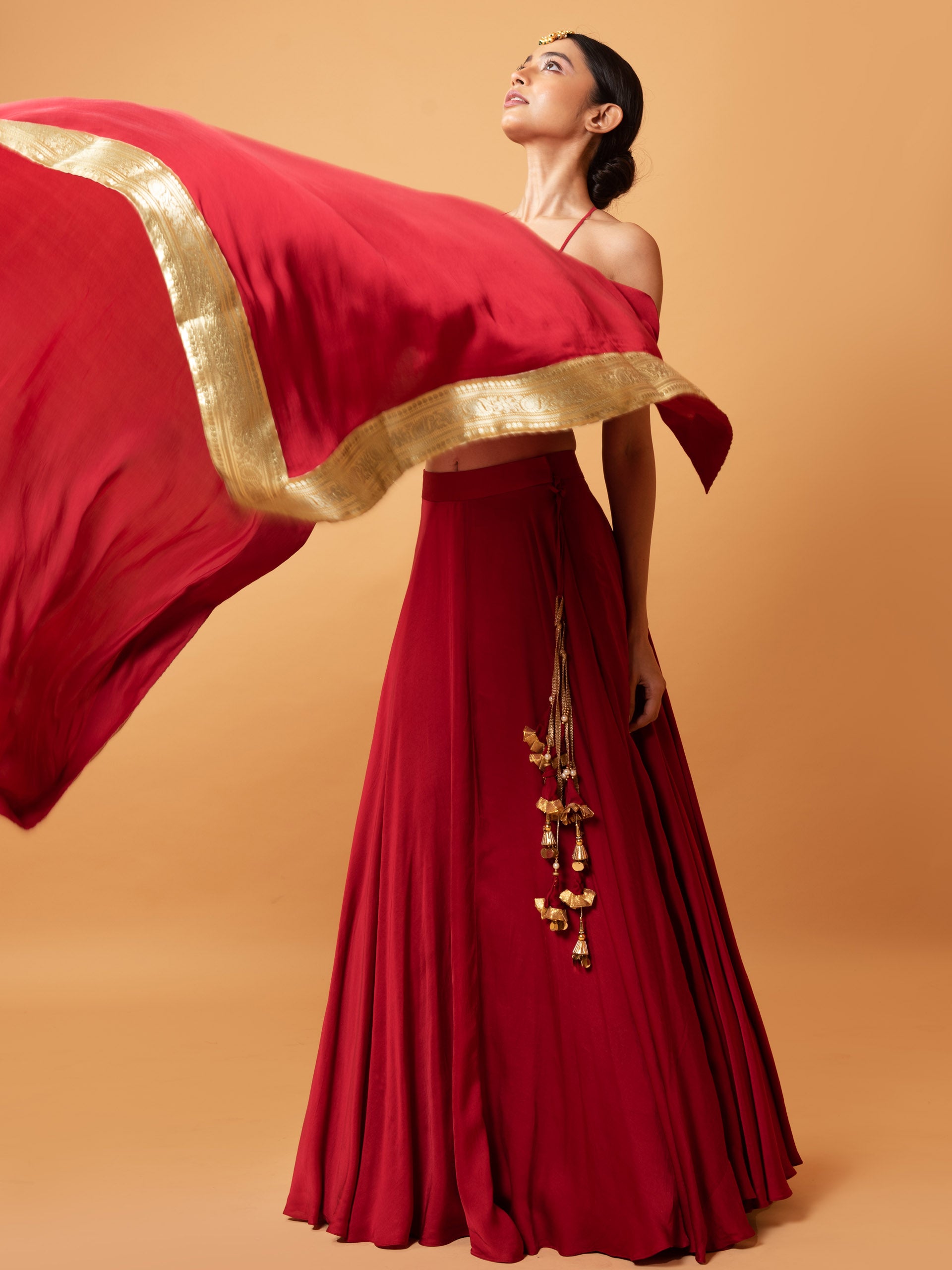 Red Modal Lehenga Set image 4