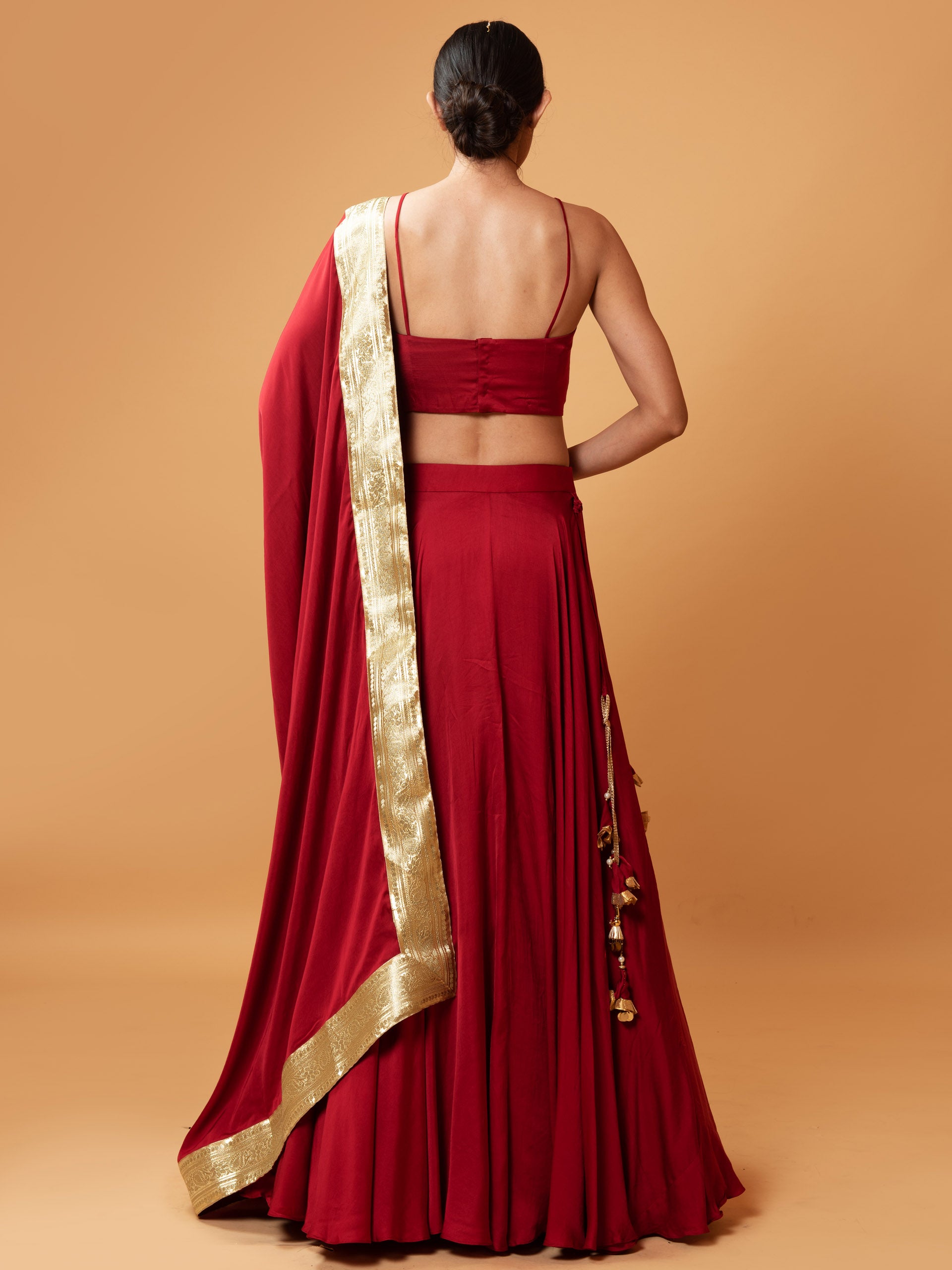 Red Modal Lehenga Set image 2