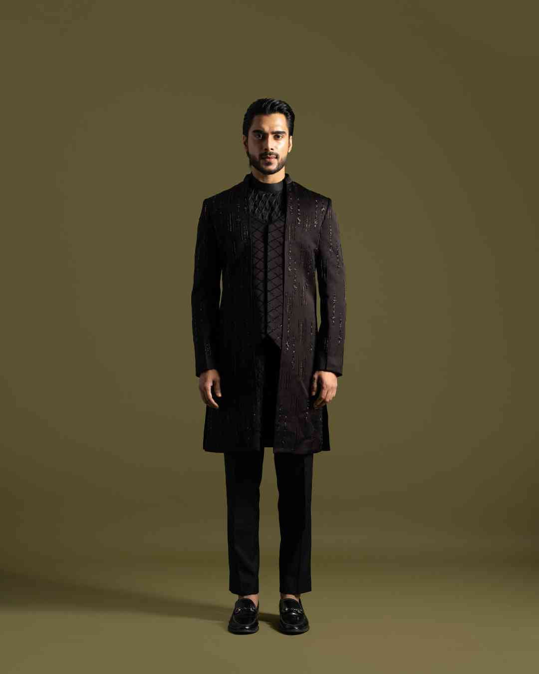 Black Achkan Set - S image