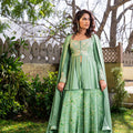 Forest Green Georgette Kurta Set image 0