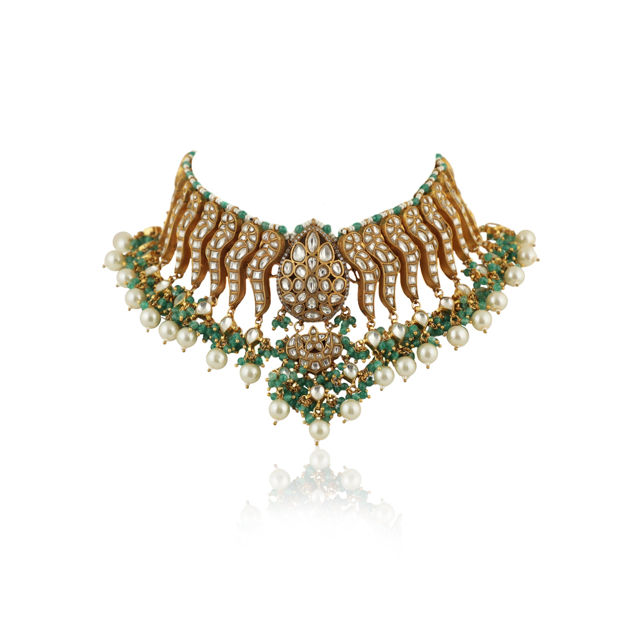 Sea Green Beaded Necklace Set image 2