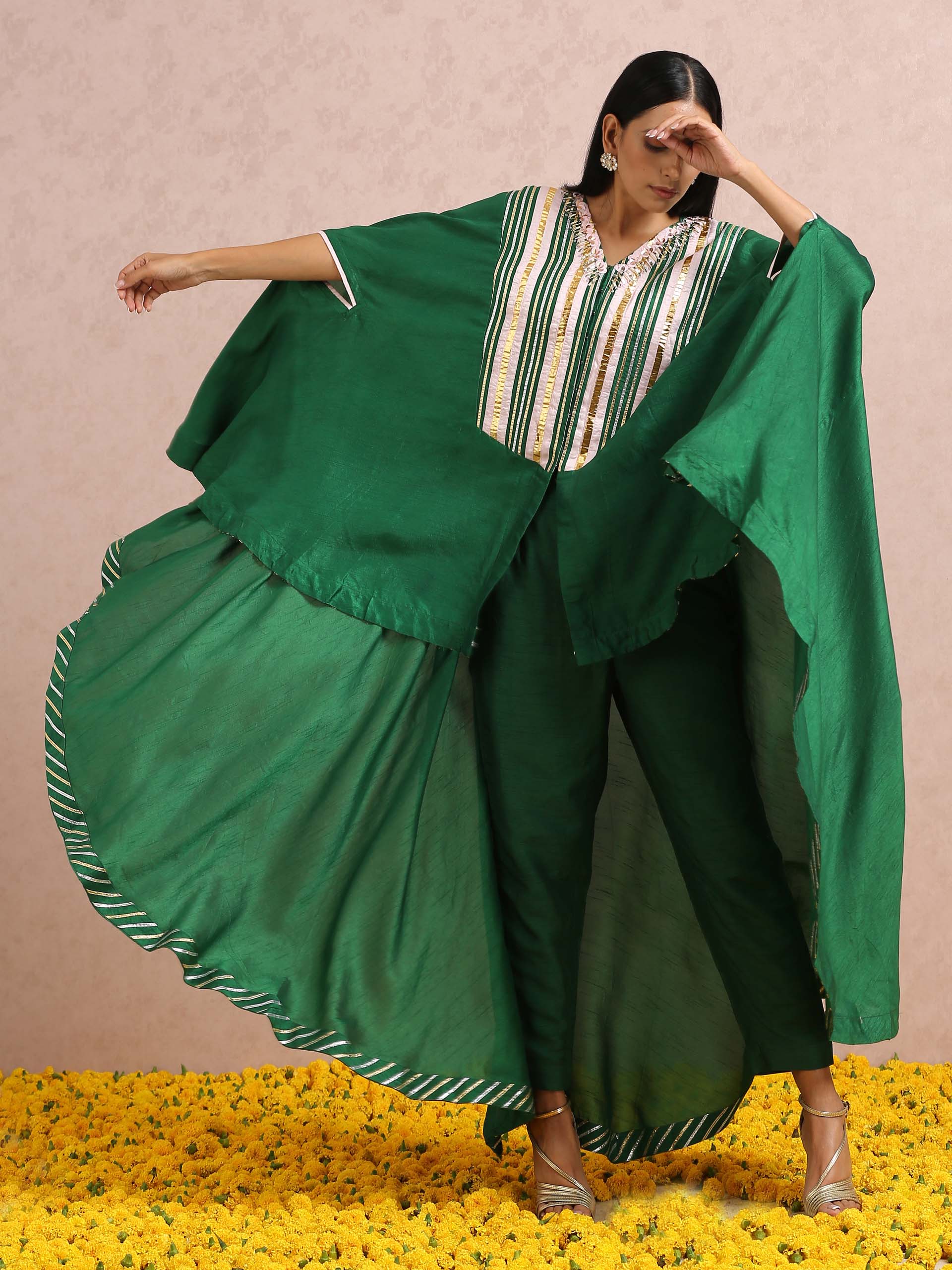 Emerald Green Embroidered Co-Ord Set image 8