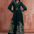 Green Butterfly Flared Pant Set image 0