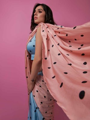 Polka Pre Drape Saree Set image 1