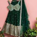 Forest Green Mirror Lehenga Set image 0