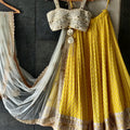 Yellow Mirror Bustier Lehenga image 0