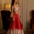 Multi-Coloured Organza Lehenga Set image 0