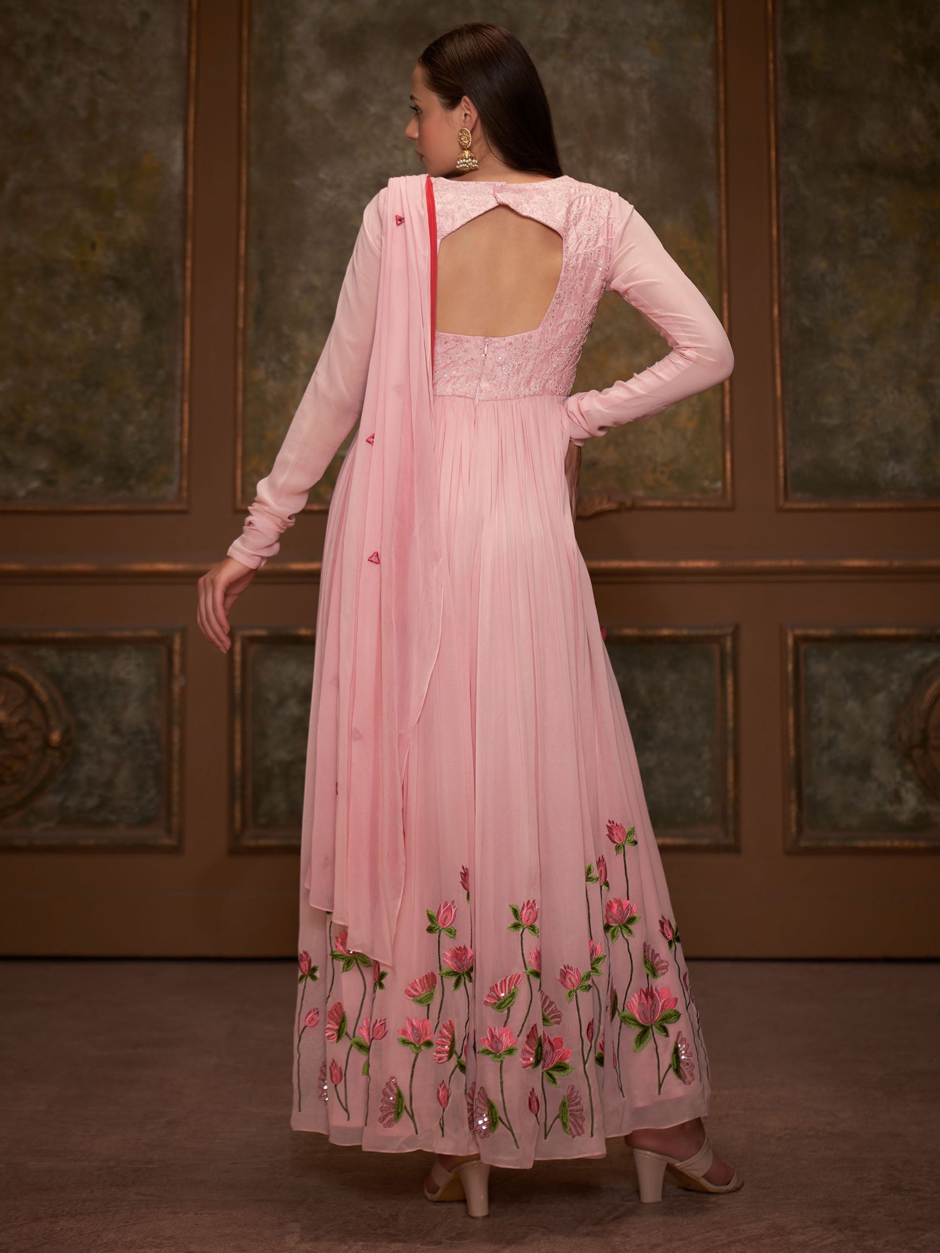 Pink Lotus Anarkali Set image 2