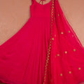 Raspberry Pink Anarkali with Scallop Gota Mirrorwork Dupatta image 0