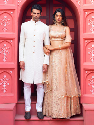 Ivory Sherwani Set image 3