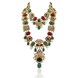 Multicolour Layered Traditional Necklace Set image 3