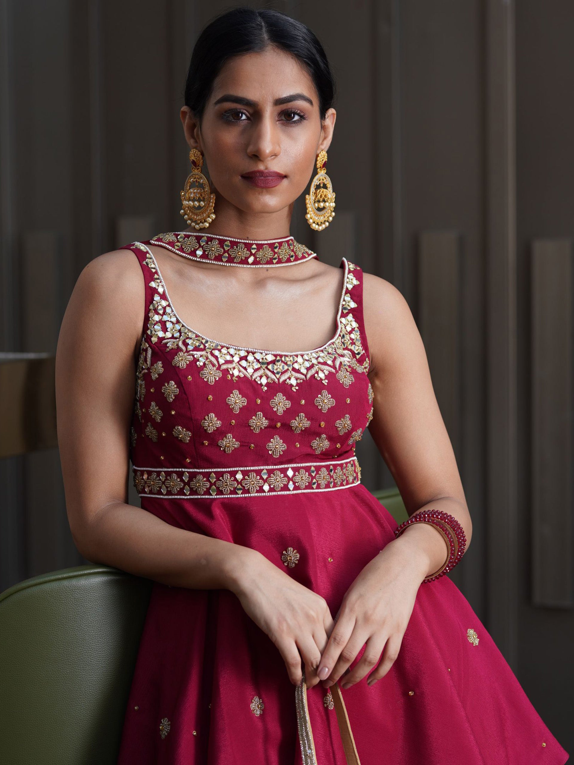 Maroon Aaisha Sharara Set image 1