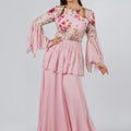 Light Pink Mirror Flared Pant Set image 0
