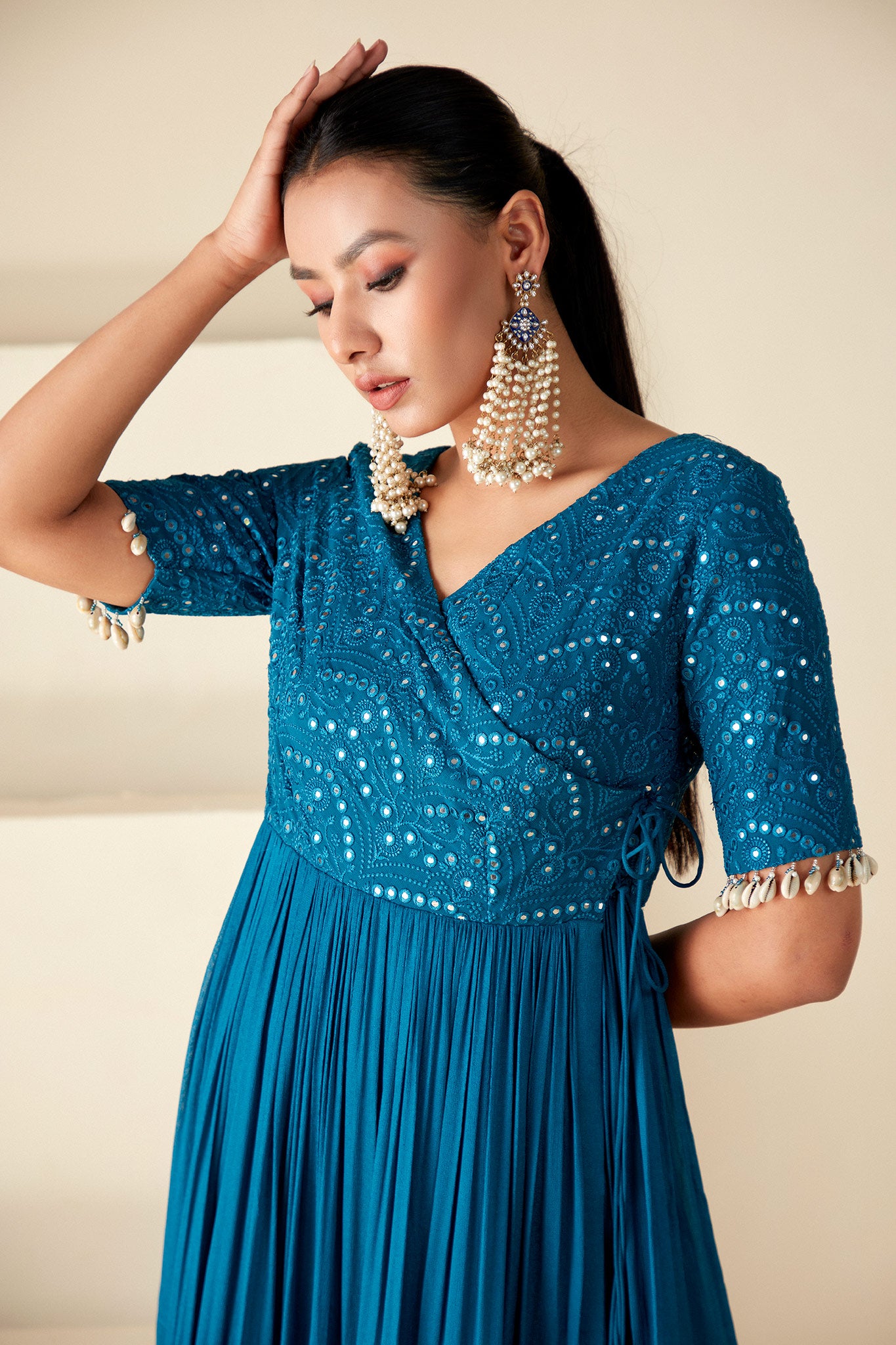 Celestial Angrakha Flair Dress image 2