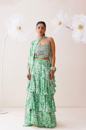 Ivory Fern Saree image 2