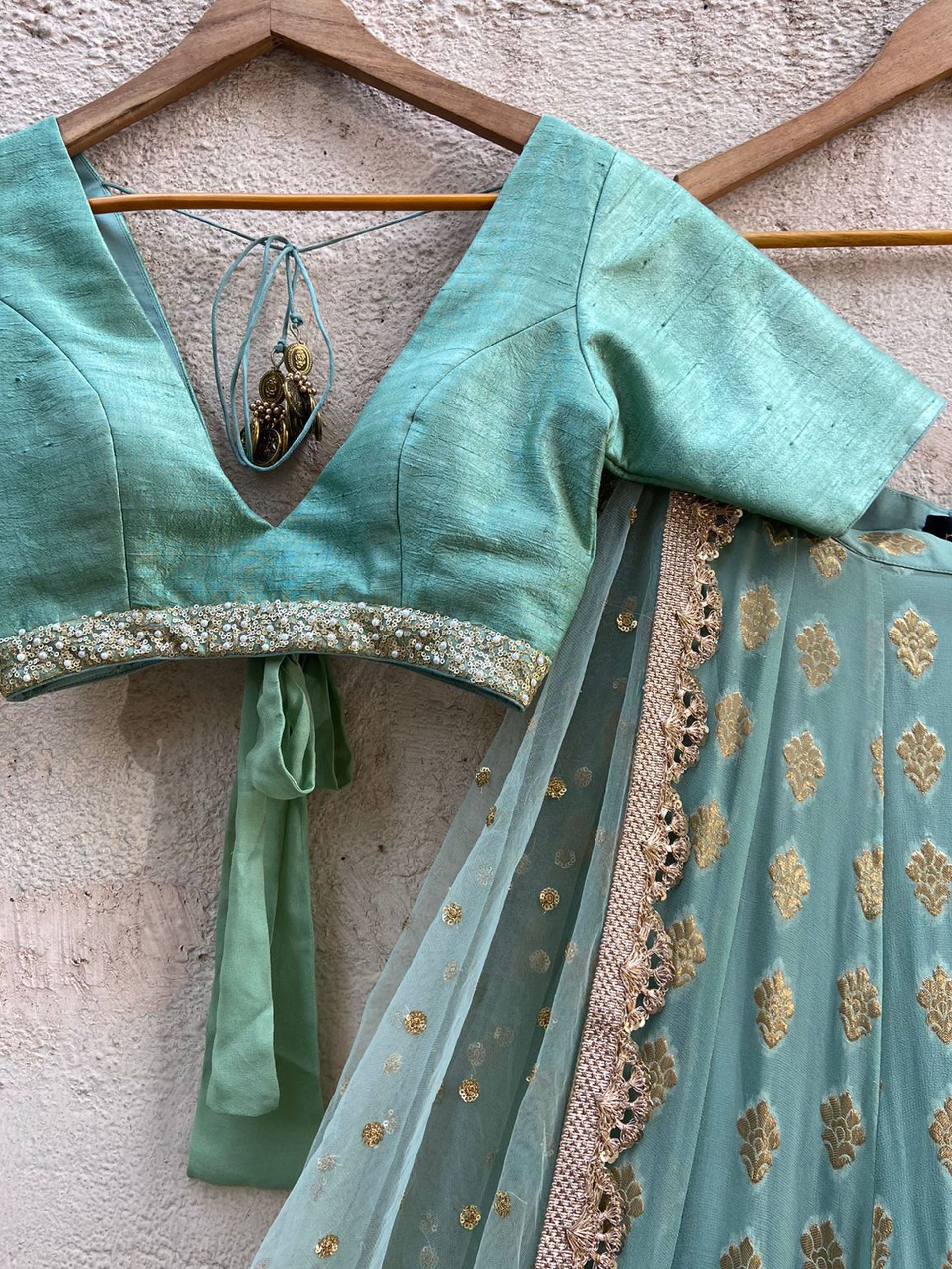 Ocean Green Lehenga Set image 1