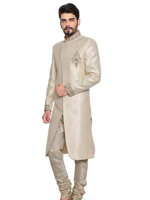 Cream Sherwani Set - XL image