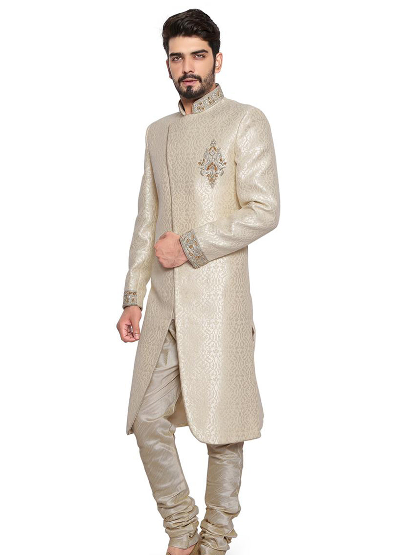Cream Sherwani Set - XL image