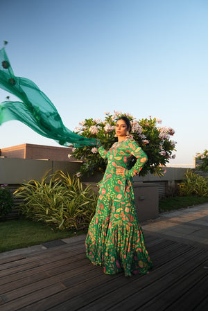 Elevated Pine Green Gharara Set image 3