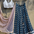 Deep Green Ruffle and Ivory Lehenga Set image 0