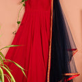 Red Anarkali Set image 0