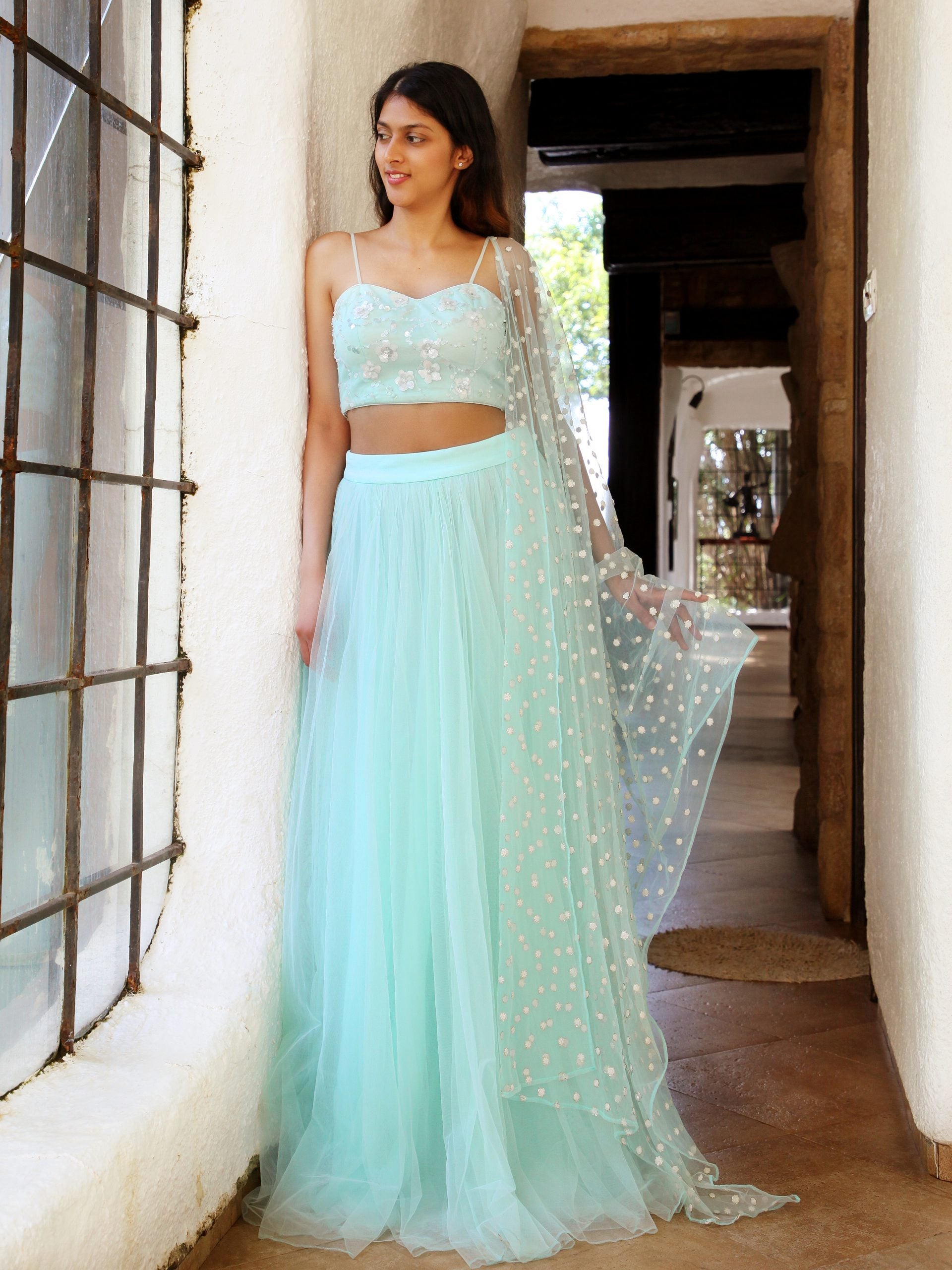 Mint Green Bustier with Tulle Skirt - Custom image