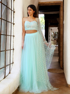 Mint Green Bustier with Tulle Skirt - Custom image