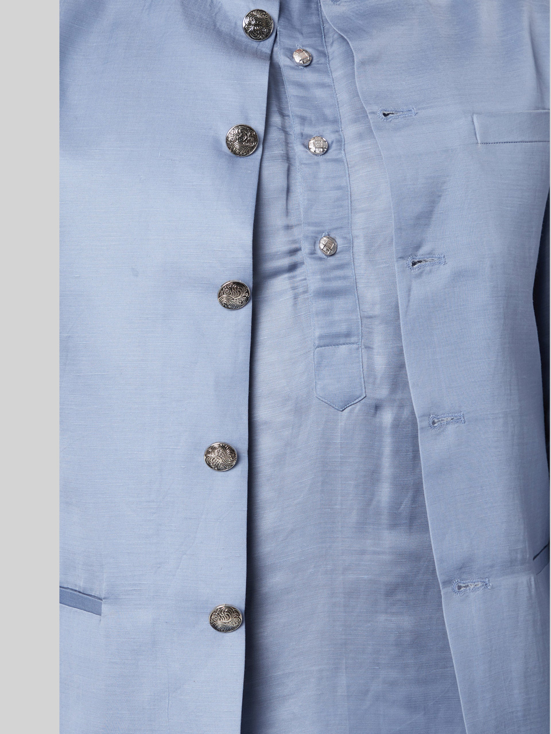 Sky Blue Bundi Jacket Set image 1