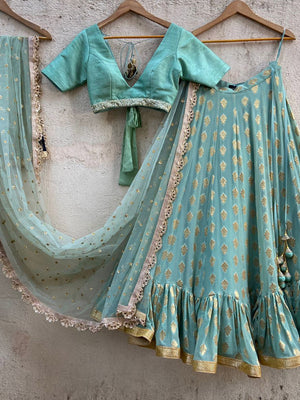 Ocean Green Lehenga Set - L image