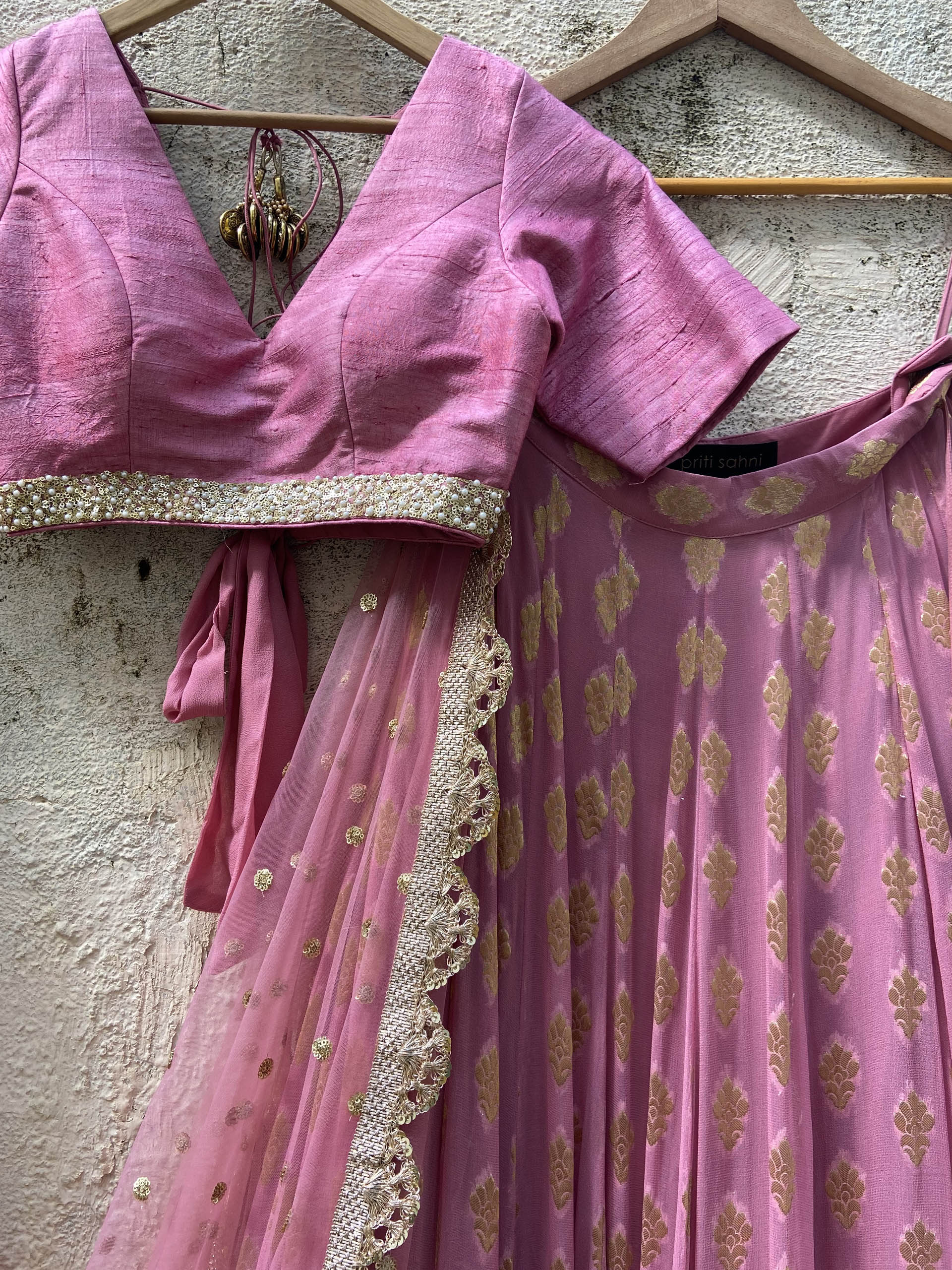 Rose Pink Lehenga Set image 1