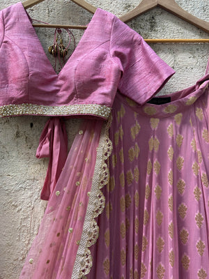 Rose Pink Lehenga Set image 1