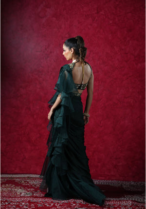 Aria Drape Skirt with Bustier and Cape image 1