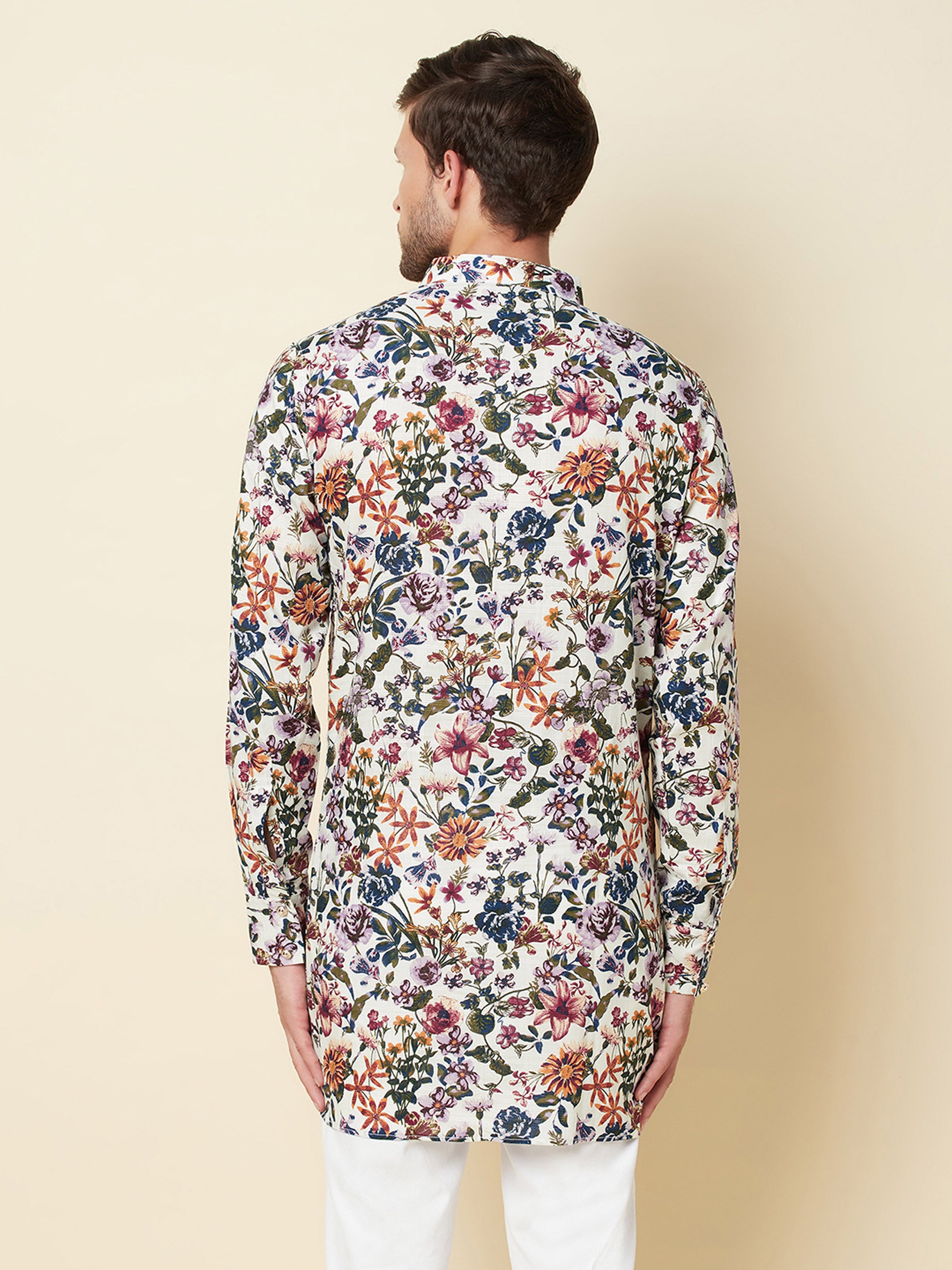 Floral Linen Kurta image 2