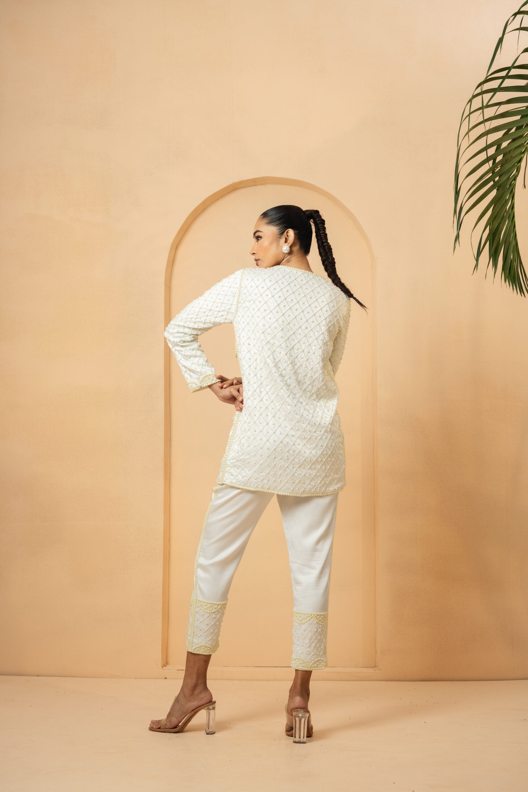 Ivory Pearl Embellished Co-ord Set image 2
