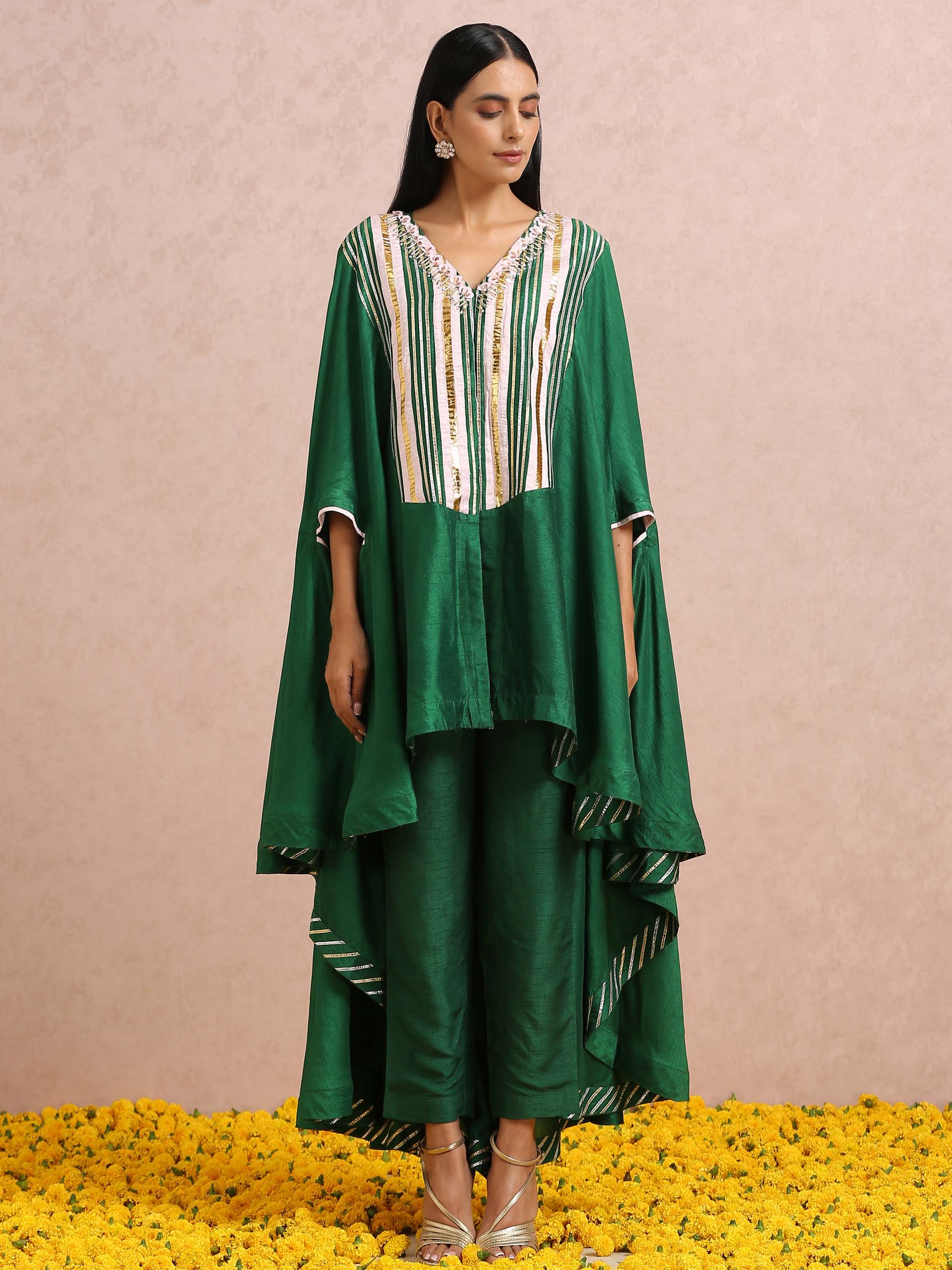 Emerald Green Embroidered Co-Ord Set - M image