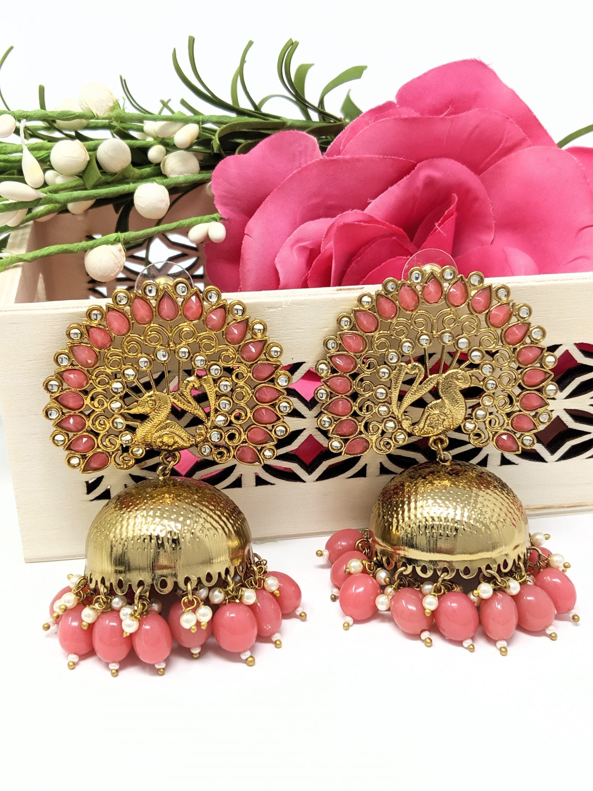 Peacock Jhumki Earrings image 0